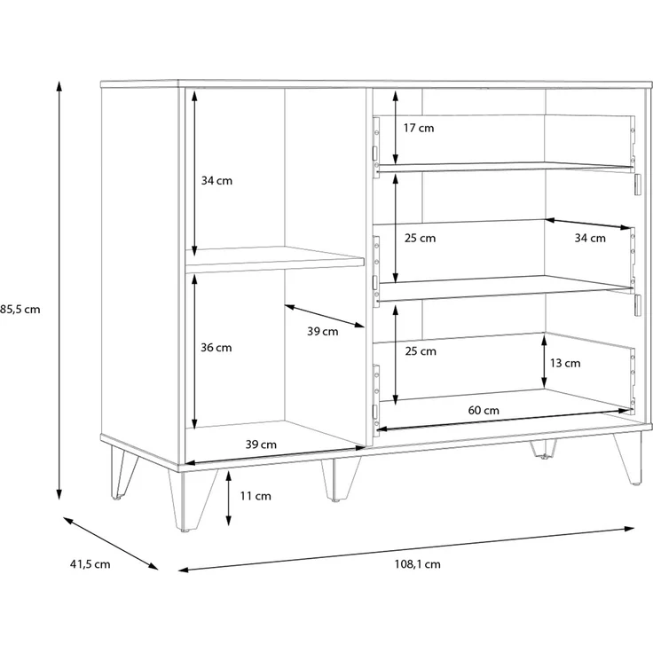 Kommode >LYA< in Mauvella Eiche / Cabezone Eiche - 108,1x85,5x41,5cm (BxHxT) – Bild 7