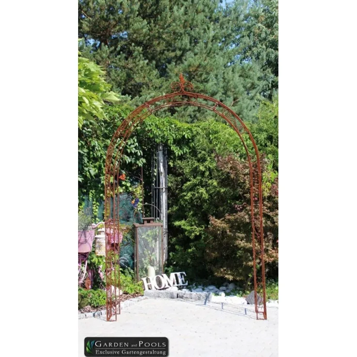GardenAndPools Rosenbogen PARIS Lilie Spitze 160cm Rost