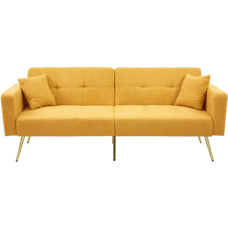 2-Sitzer Schlafsofa B 175 x T 64 x H 72 cm aus Lammwollstoff mit Schlaffunktion – Bild 6