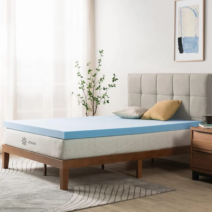Zinus Matratzenschoner 80 x 190 cm – Höhe 7,6 cm – Matratze aus Memory-Schaum mit kühlendem Gel – Matratzenauflage – Oeko-TEX Zertifiziert – Bild 13