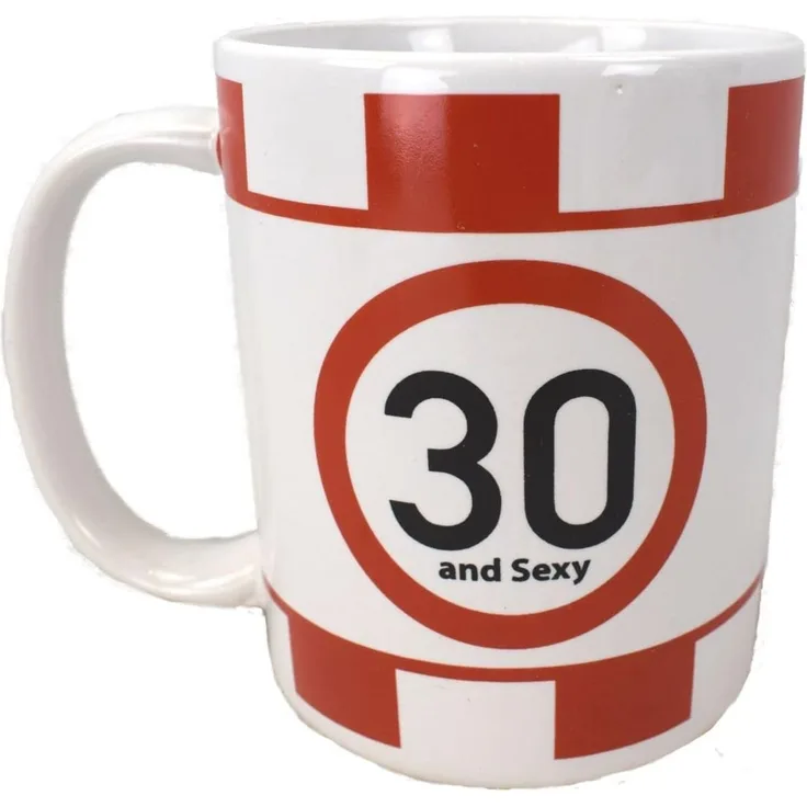 Kaffeetasse Happy Birthday 18 30 40 50 Jahre Geburtstag Tasse rot/weiß Becher 30 and Sexy