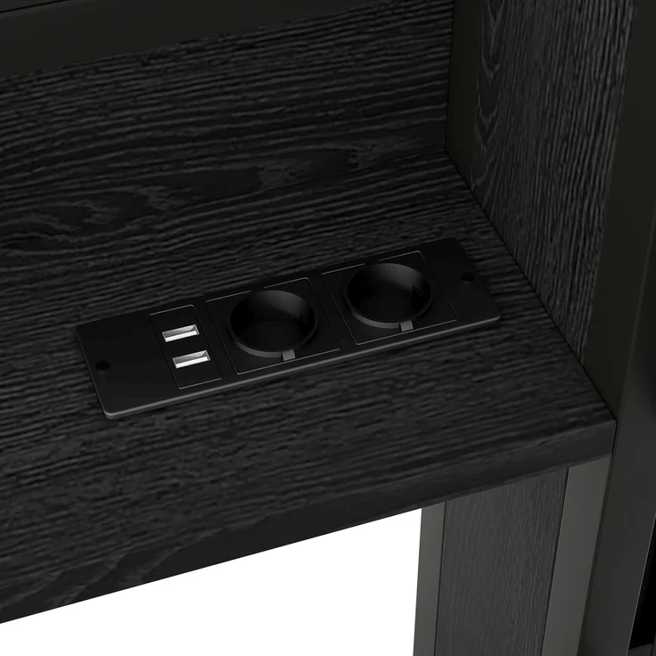 Metall-Tagesbett 90x200 cm mit Ausziehbett, 5 Stauschränken, LED-Beleuchtung und USB-Ladestation, Schwarz – Bild 8