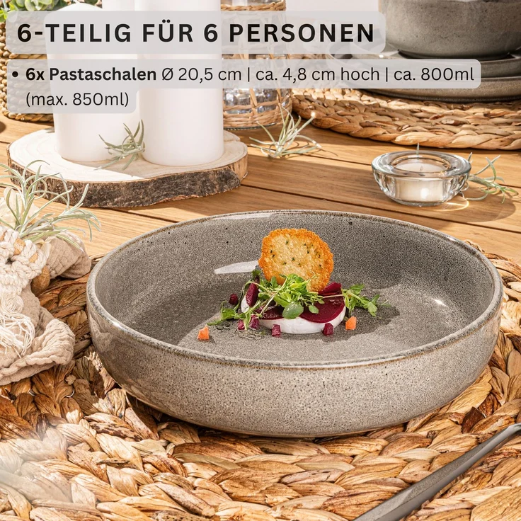SÄNGER Pastaschalen Set Kairo Clay - 6 teilig aus Steingut – Bild 2