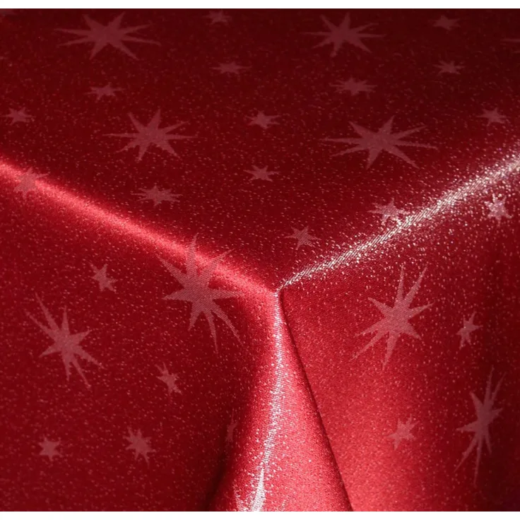 Haus und Deko Tischdecke Tischdecke Weihnachten Lurex Sterne eckig Tischdecken Advent Weihnacht (1-tlg)