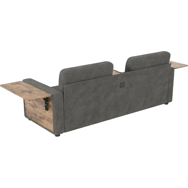 ZUBALIYA Schlafsofa 71x57.5 cm, mit Schreibtisch, mit Schubladen, mit Stauraum, mit Ablageflächen, mit Ausziehbett, Grau – Bild 18