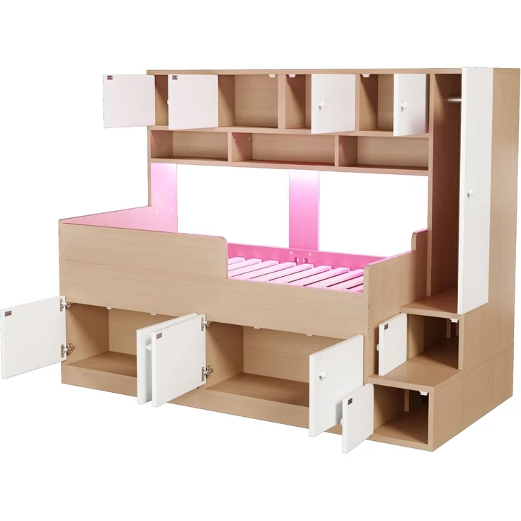 Polsterbett 160×200 cm aus Velvet-Stoff mit LED-Beleuchtung und USB-Typ-C-Anschluss, dunkelgrau – Bild 6