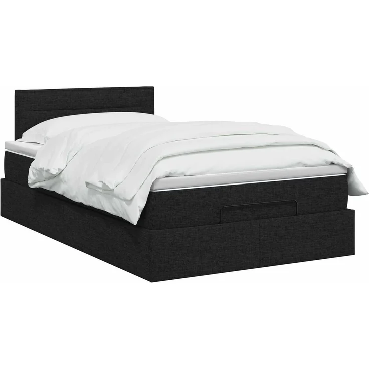vidaXL Ottoman-Bett mit Matratze und LED Schwarz 120 x 190 cm Stoff 3456810 – Bild 3