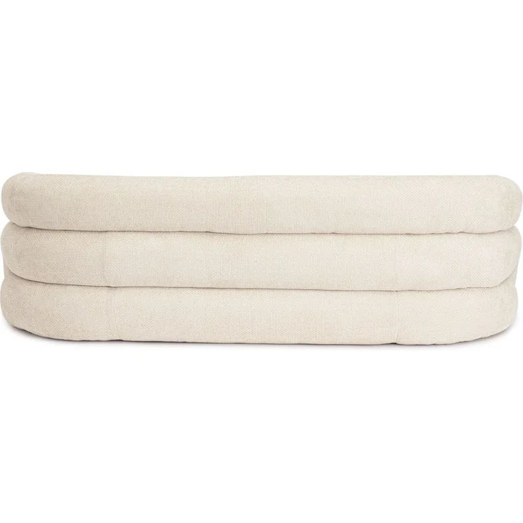 Sofa Clemence aus Stoff, modern und gepolstert, Beige, komfortabel für 2-3 Personen – Bild 2
