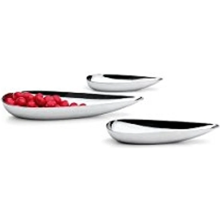 Blob Schalen Set 3tlg. Edelstahl Tropfenform Hochglanz - Philippi Design.. – Bild 2
