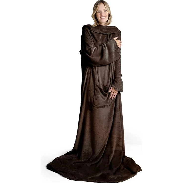 Wohndecke Kuscheldecke mit Ärmeln und Fußtasche, Blumtal – Bild 5