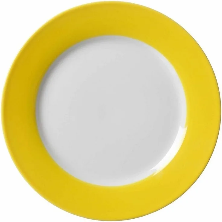 Ritzenhoff & Breker Doppio Teller, Kuchenteller, Dessertteller, Porzellan, Sonnengelb, Ø 20 cm, 565058