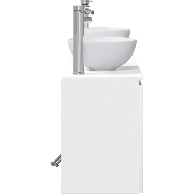vidaXL Wandmontiertes Badezimmerschrank-Set 3 stk. Hochglanz Weiß 3405621 – Bild 7