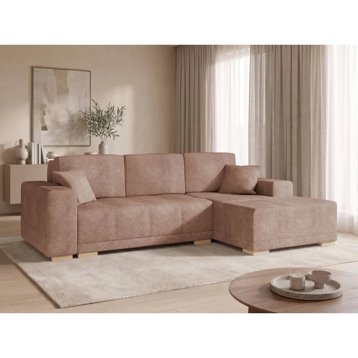 Mirjan24 Ecksofa Bicora (Farbe: Coral 45, Seite: Rechts - 2LC), 85 x 140 x 240 cm