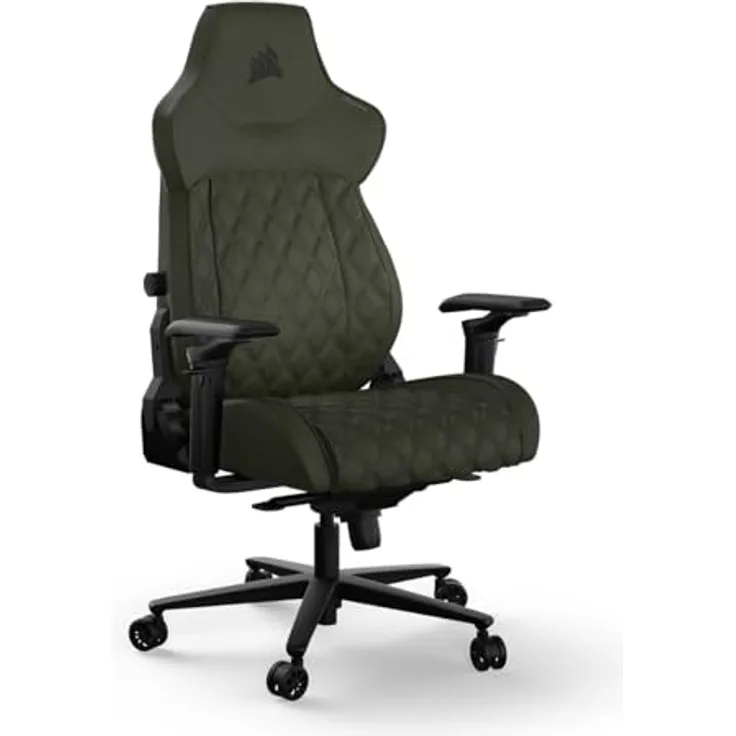 Corsair TC500 Luxe Gaming-Stuhl mit verstellbarer Lendenstütze und Omniflex-Armlehnen, Grau