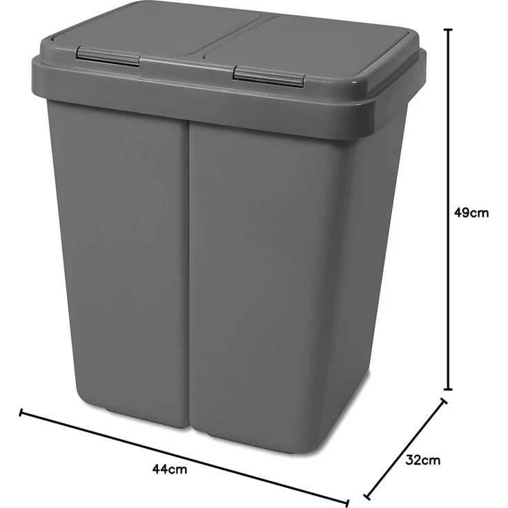 ALPFA Mülleimer Alpfa Mülleimer 2x25 Liter Abfalleimer Duo Bin, Müllbeutelhalter – Bild 6