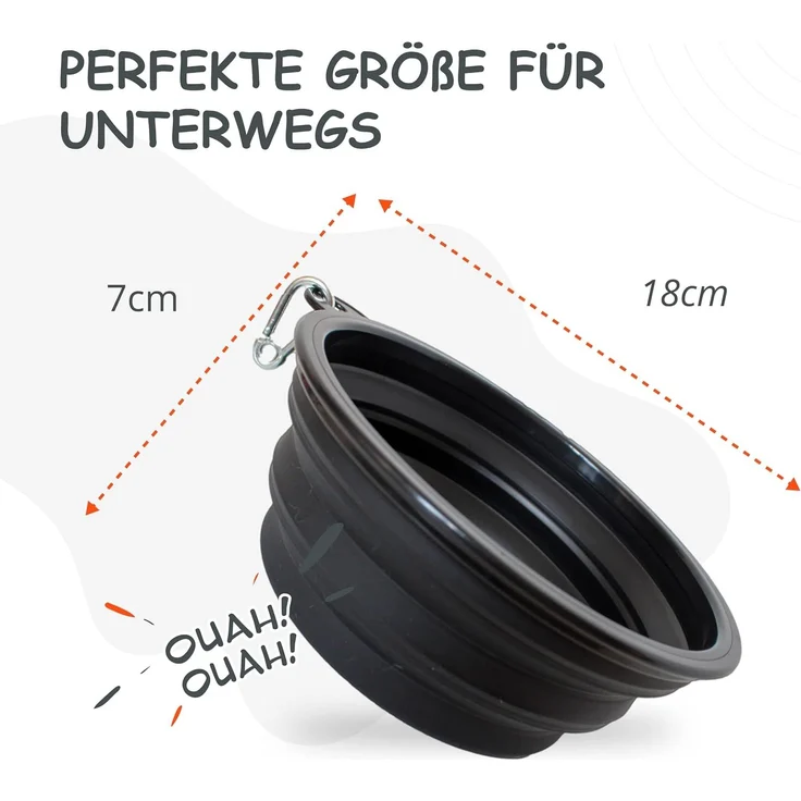 PETSATION Hundenapf faltbar 1000 ml, Silikon schwarz – Bild 5