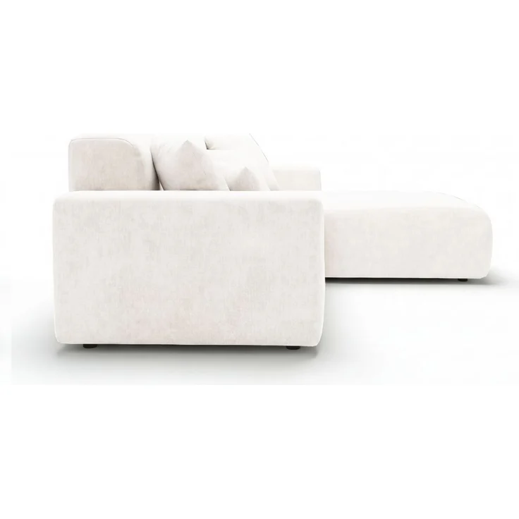 GRAINGOLD Ecksofa L-Form Nork, Wohnzimmer Ecksofa, Couch L-Form, Velour-Stoff, Creme, Rechts – Bild 7