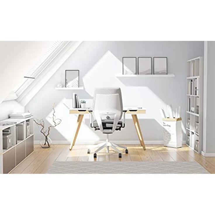 Interstuhl Joyce Interior Edition, ergonomischer Bürostuhl mit Synchromechanik, verstellbarer Rückenlehne und Lordose, Designer-Rollen, Grau | Hellgrau – Bild 2
