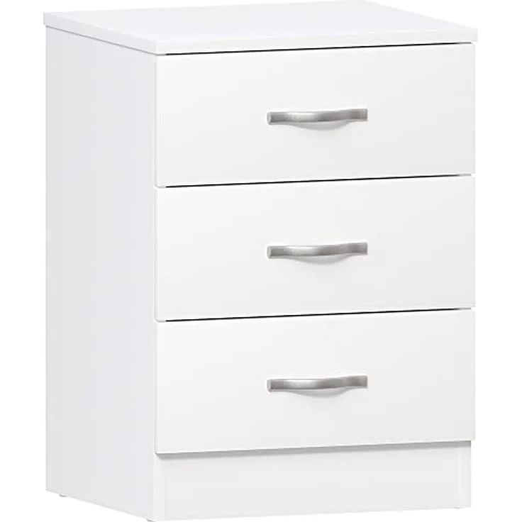 Vida Designs weiße Kommode Metallgriffen und Laufschienen, einzigartige Anti-Biege-Schublade, Schlafzimmer-Möbel von Riano, Hartfaserplatte, 3 Drawer, Weiß – Bild 2