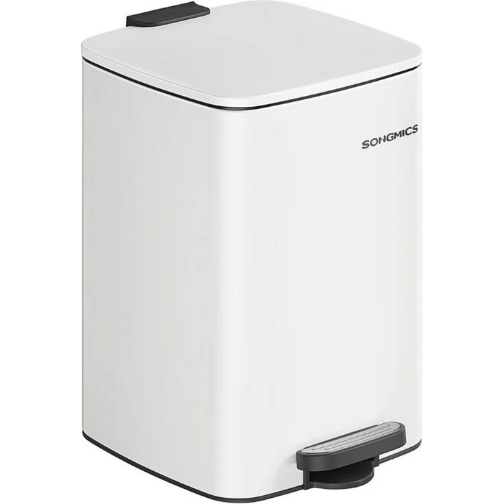 Songmics Mülleimer Küche, 20/30 Liter Abfalleimer, Tretmülleimer, Stahl, mit Inneneimer, Softclose, Offenhaltefunktion, wolkenweiß LTBDE593W02 – Bild 5
