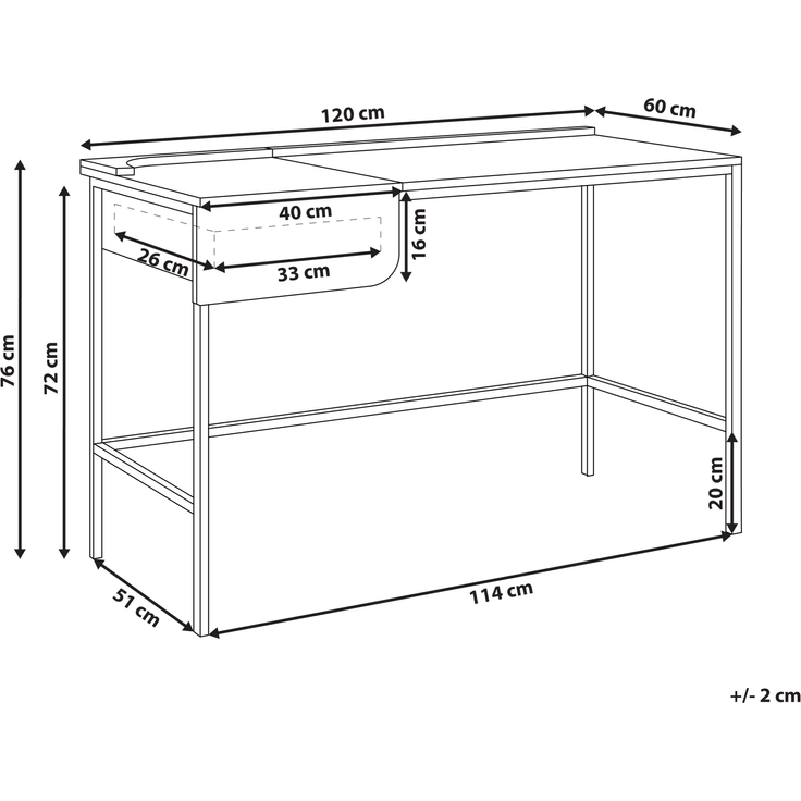 Schreibtisch OCATE Weiß 120 cm 60 cm – Bild 2