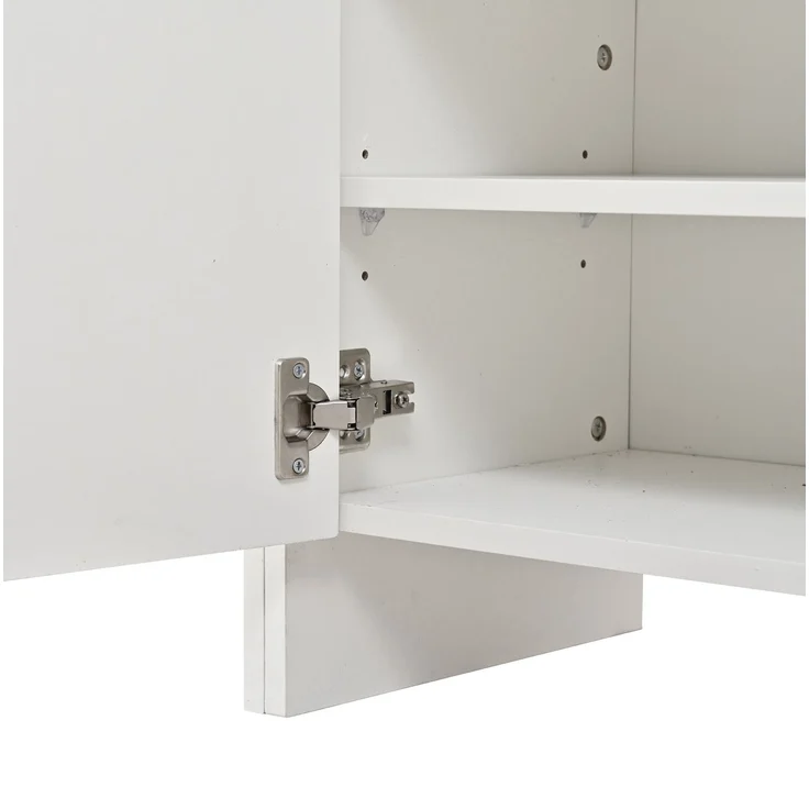 Garderobenschrank, mit 8 Haken, 2 Schubladen & 6 Böden, 125x36x165 cm, Weiß – Bild 10