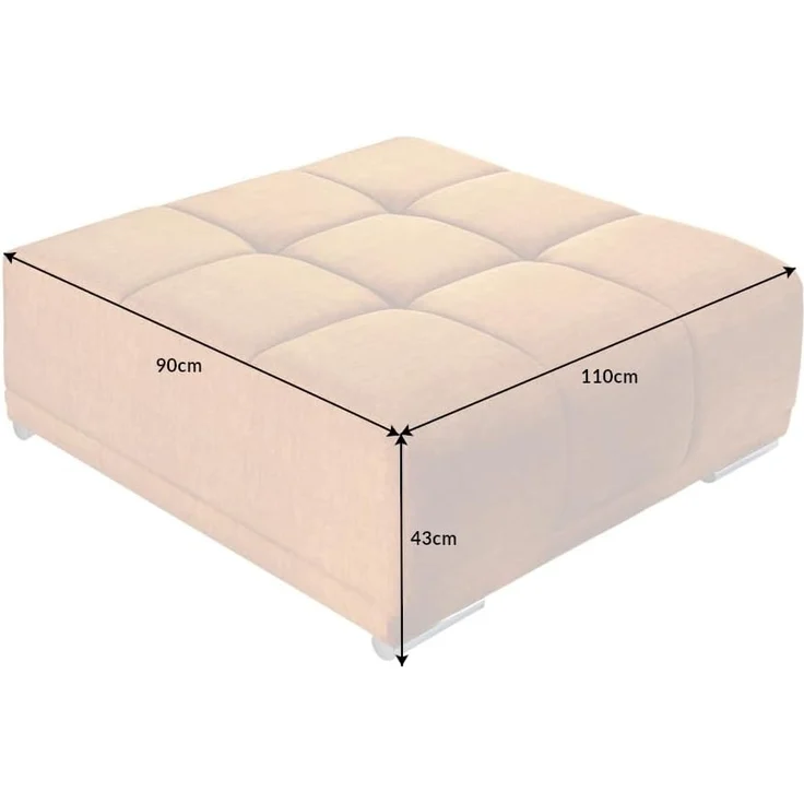 riess-ambiente Fußhocker ELEGANCIA 110cm senfgelb (Einzelartikel, 1 St), Wohnzimmer · Samt · mit Ziersteppung · Modern Design – Bild 3