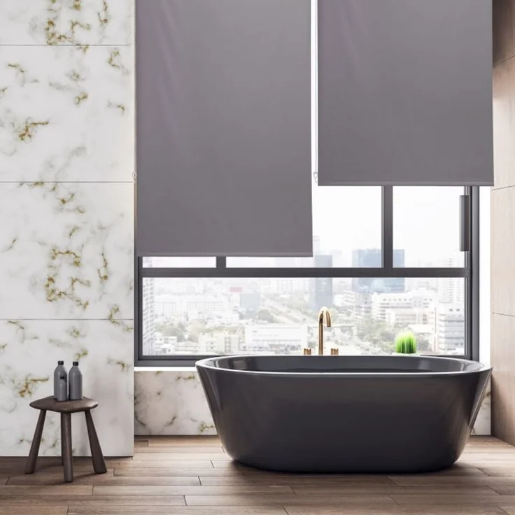 Relaxdays Duschrollo grau – Bild 2