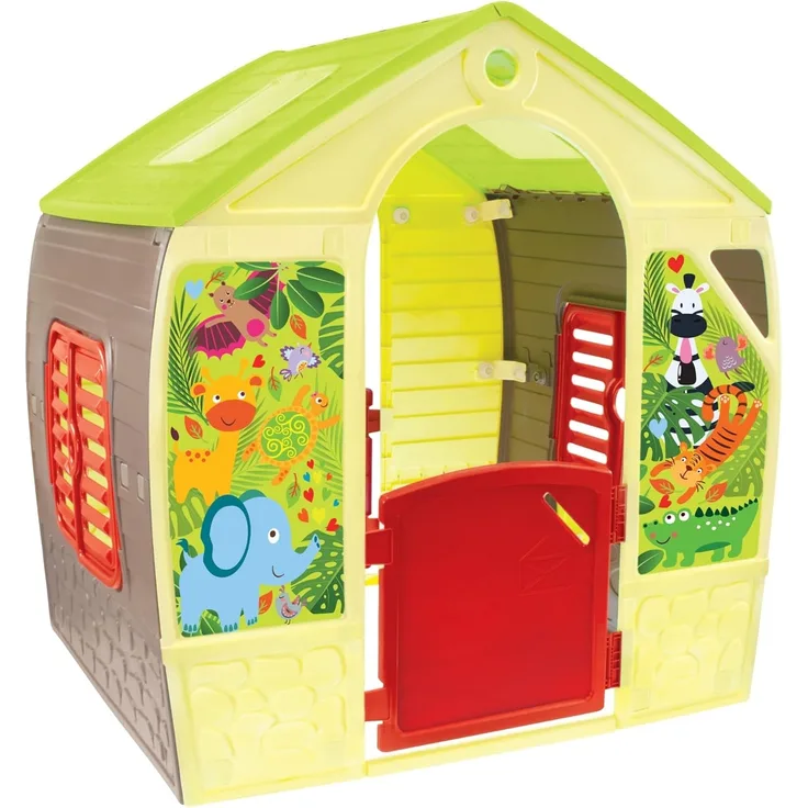 Mochtoys 11976 Spielhaus 102 x 88 x 108 cm, Fenster, Tür, indoor, outdoor gelb