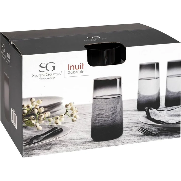 Secret de Gourmet Glas Gläser aus schwarzem Glas DREAMS, 6er-Set, 540 ml, Glas – Bild 2