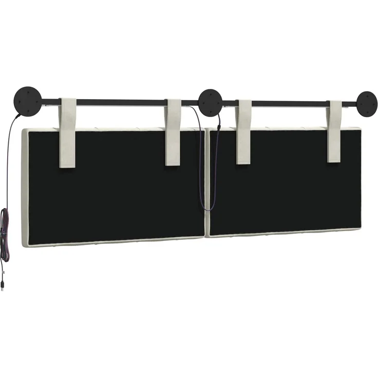 vidaXL Hängendes Kopfteil Mit LED Licht Creme Samt 7 x 130 x 55 cm – Bild 8