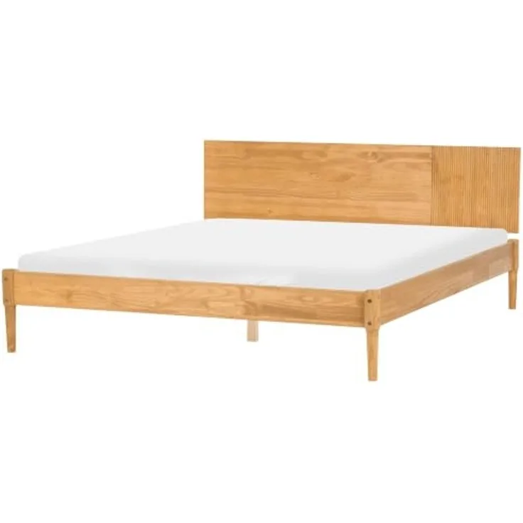 Schlafzimmer Set Kiefernholz FLAVIGNAC 180 x 200 cm Hellbraun