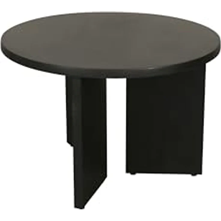 MID.YOU Couchtisch, rund, Schwarz, aus massivem Akazienholz, 60x41x60 cm, einfacher Aufbau – Bild 7