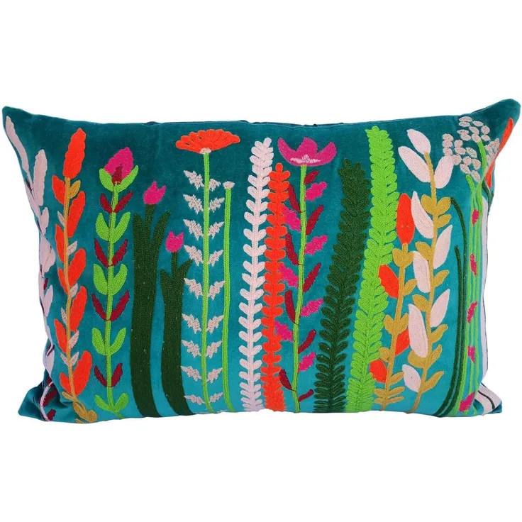 Boho Samtkissen Santa Türkis