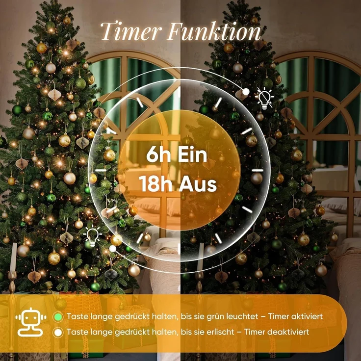 SALCAR LED Cluster Lichterkette Draht Weihnachtsbaum, 10m 400er LED – Bild 5