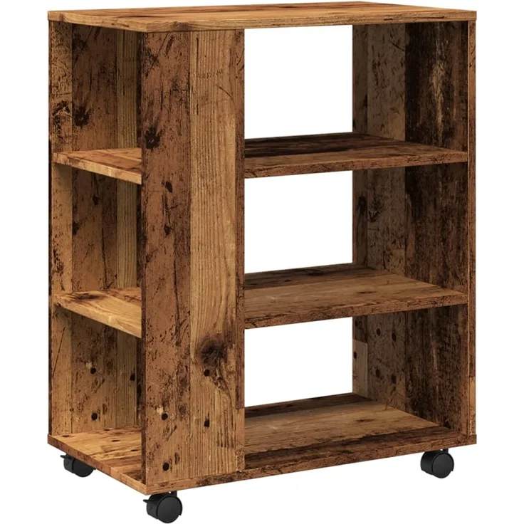 vidaXL Rollcontainer Altholz-Optik 60x35x75 cm Holzwerkstoff 856656