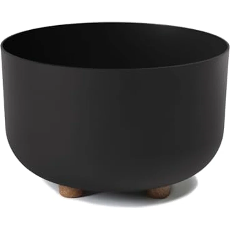 LAMELA Kunststoff Blumentopf rund mit Füßen, Ø 27 cm, 7,4 L - Schwarz – Bild 1