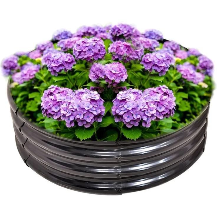 Homerecommend Hochbeet 81x81x29 cm, Blumenkasten und Pflanzbeet aus verzinktem Stahl, Halbkreis-Design, Frost- und Rostschutz, Silber – Bild 6