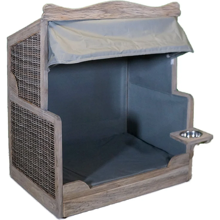 Strandkorb-King XL Hundestrandkorb aus Teakholz naturfarben – Bild 2
