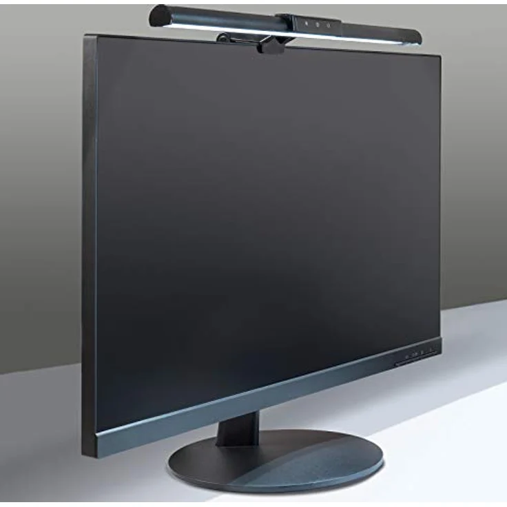 FeinTech LTL00700 LED Monitor Lampe USB, Platzsparende Aluminium Schreibtischlampe mit dimmbarem Licht und einstellbarer Farbtemperatur, neigbar, schwarz – Bild 4