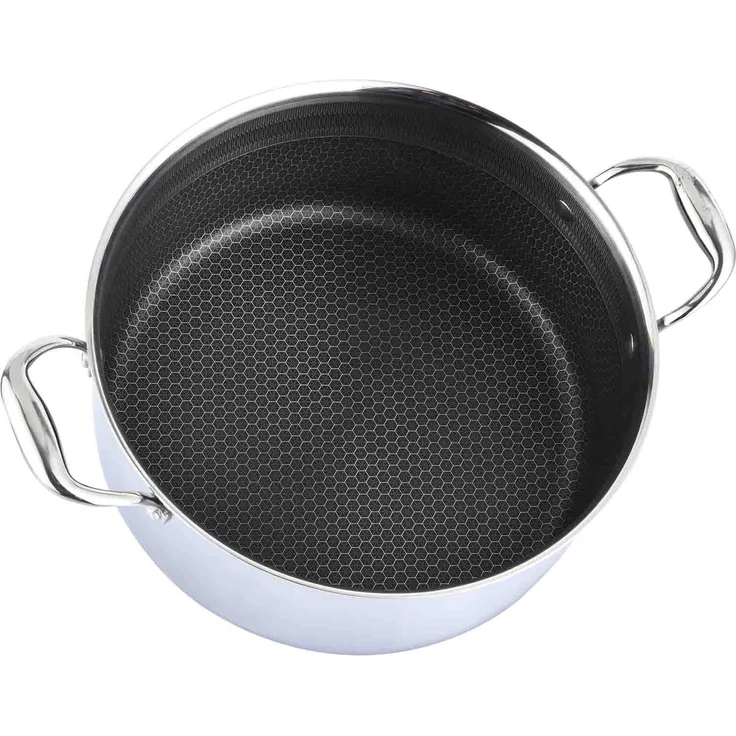 Ø28cm Kochtopf Edelstahl Wabenmuster Induktion Topf mit Glasdeckel Anti Haft Kratzfest Rostfrei – Bild 2