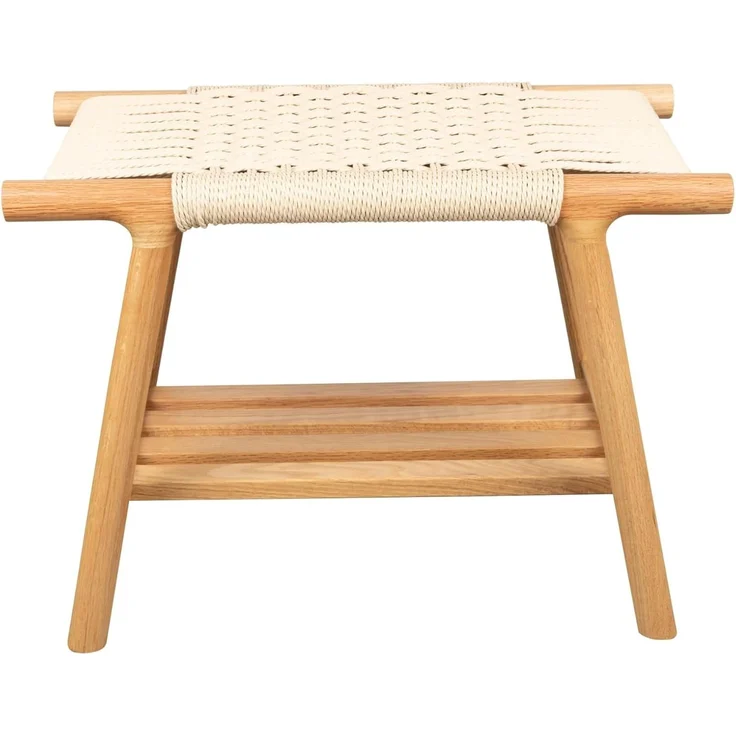 Sitzbank Hocker Kintaro aus Eiche | Japandi-Design mit Seilgeflecht – Bild 1