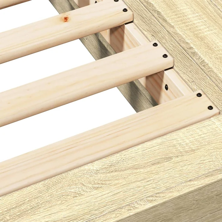 vidaXL Bettgestell Sonoma-Eiche 200x200 cm Holzwerkstoff 3281163 – Bild 8