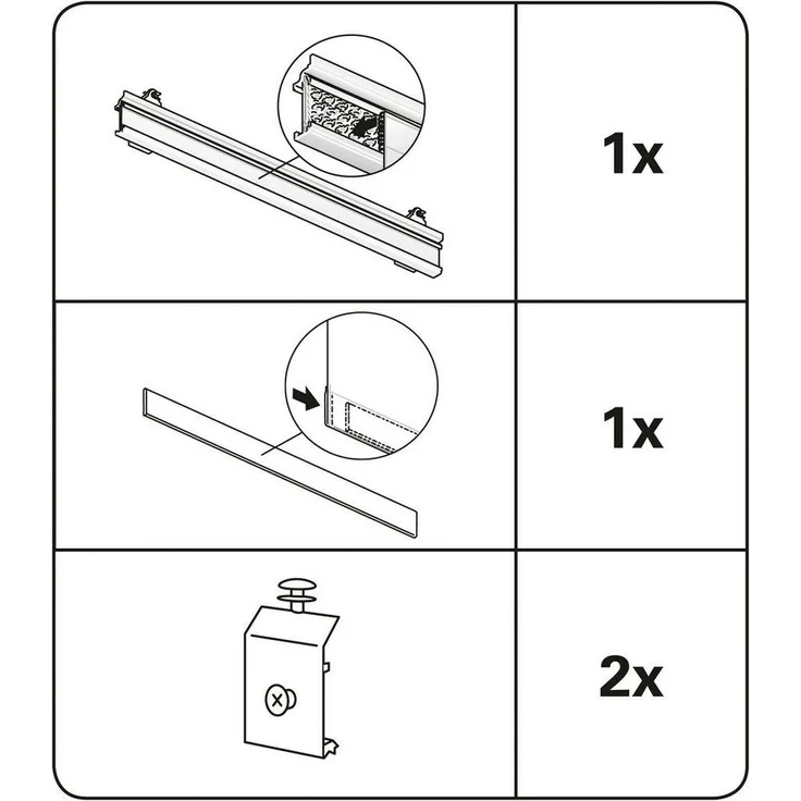 Gardinia Paneelwagen für Flächenvorhänge silber, 60 cm – Bild 2