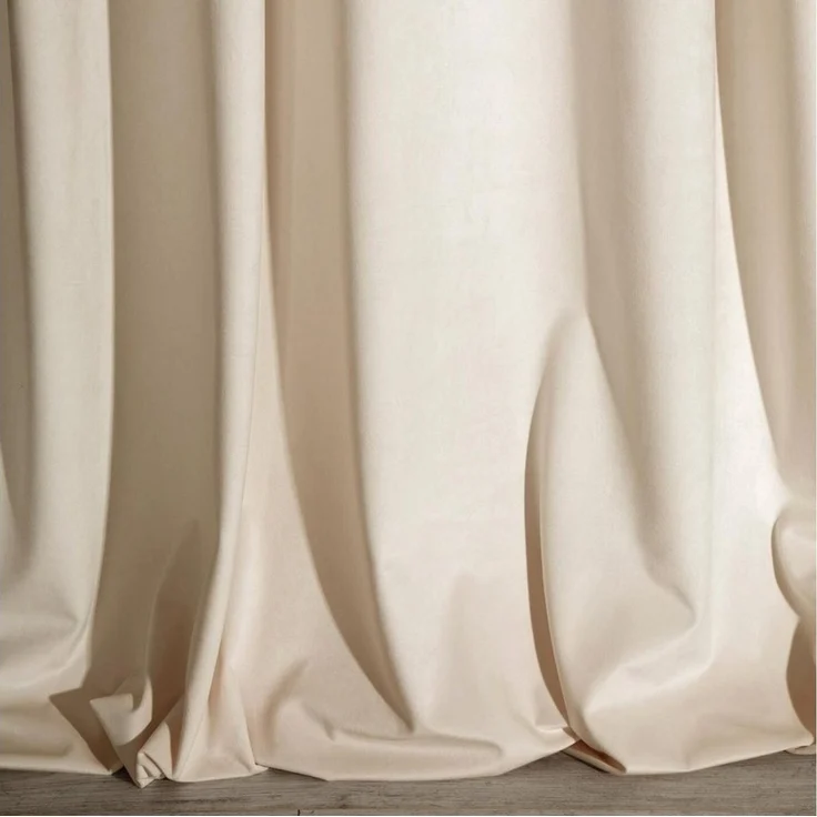 Eurofirany 'VILLA' Vorhang, Samtvorhänge, Velours Blickdicht, Hellbeige, 10 ÖSEN, H250 x B140 cm (1er Pack) – Bild 3