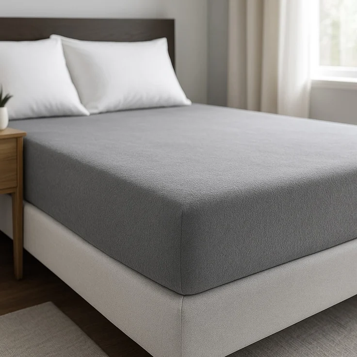 Thermofleece Spannbettlaken 90-100 x 200 cm + 30 cm mit Rundumgummizug - 125 gsm Anthrazit – Bild 2