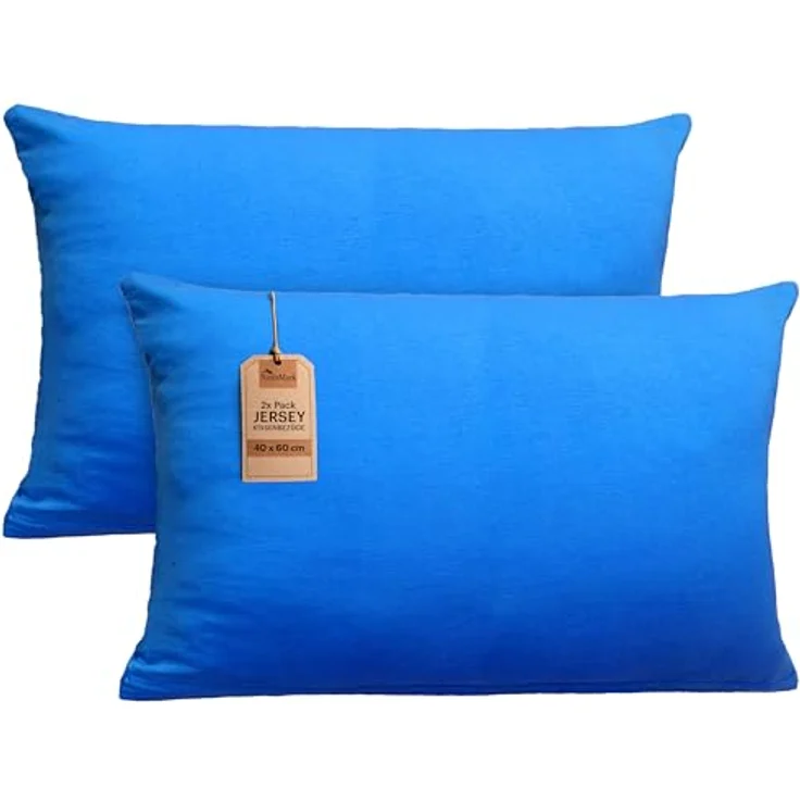 NatureMark 2er Pack Jersey Kissenbezug Kissenhülle Kissenbezüge Seitenschläferkissen Nackenkissen viele Größen und Farben ÖKO-TEX (40x60 cm (Nackenkissen geeignet), Royal blau) – Bild 2