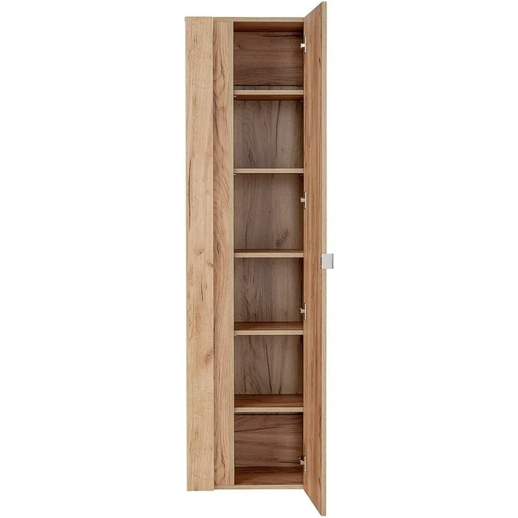 Badezimmer Hochschrank mit Spiegel TOSKANA-56 in Wotaneiche Nb. B/H/T ca. 45/170/33cm – Bild 2