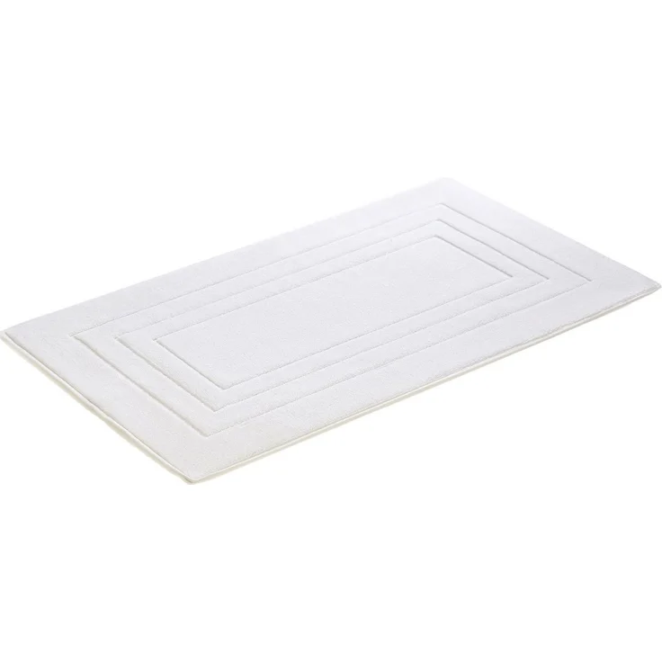Vossen Badematte Feeling, Höhe 10 mm, beidseitig nutzbar, fußbodenheizungsgeeignet, Baumwolle, quadratisch, Badteppich, Uni-Farben, mit Bordüre, Hoch-Tief Effekt, reine Baumwolle – Bild 1