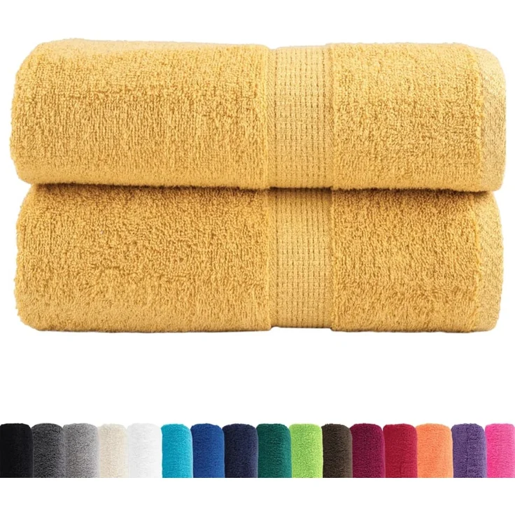 vidaXL Premium Gästetücher SOLUND 2 Stk. Gold 30x50 cm 600 g/m² 137278 – Bild 2